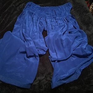 Epic blue silk harem pants